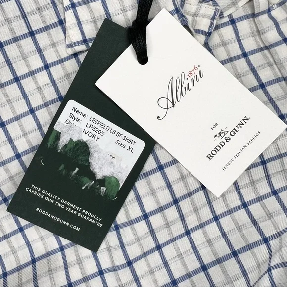 Rodd & Gunn Leefield Long Sleeve Sports Fit Plaid Button Down Shirt size XL NWT - Picture 7 of 11